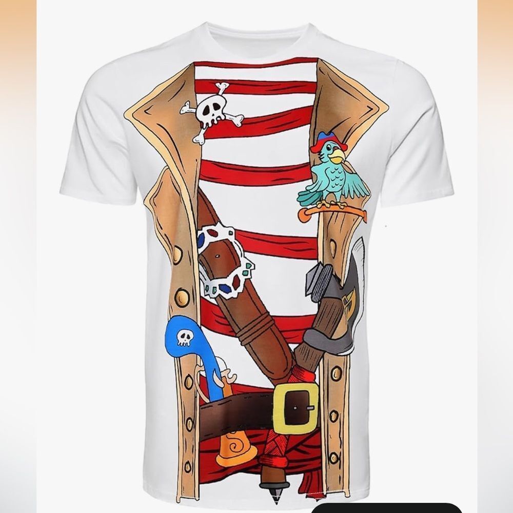 SZ LRG Pirate Shirt,Men's Graphic Tees Cosplay,Pirate-Themed Parties